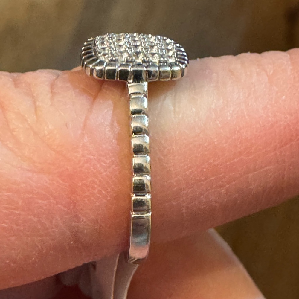 Silver Square Multi Stone Ring (Size 6) - image 3